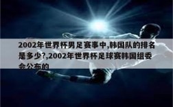 2002年世界杯男足赛事中,韩国队的排名是多少?