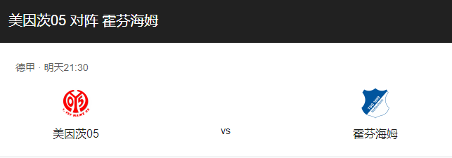 美因茨VS霍芬海姆比分预测、双方实力及赛事前瞻！-图1