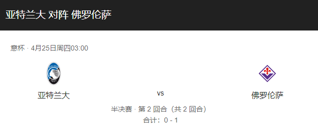 强势来袭！亚特兰大VS佛罗伦萨比分预测、战术布局及双方交手记录！-图1