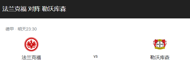 法兰克福VS勒沃库森比分预测，法兰克福主场迎战勒沃库森能否拿下比赛？-图1