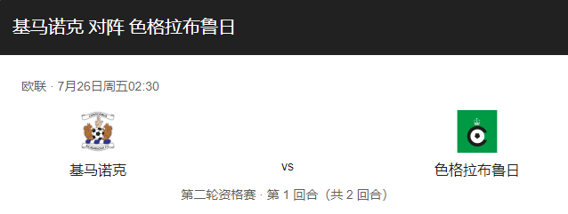 基尔马诺vs色格拉布比分预测、历史战绩及赛事前瞻解析！-图1