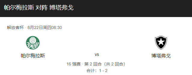 帕尔梅拉vs博塔弗戈比分预测、近期表现及伤停情况详解！-图1