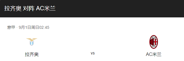 拉齐奥VSAC米兰比分预测、首发阵容及战术布局详解！-图1